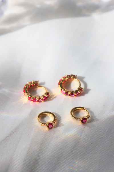 Gemstone Huggies Set
