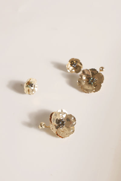 Poppy Front Back Earrings - Gold