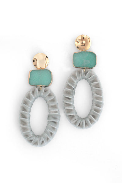 Velvet Drop Earrings - Grey