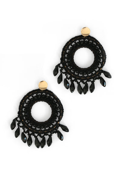 Catcher Of Dreams Drop Earrings - Black